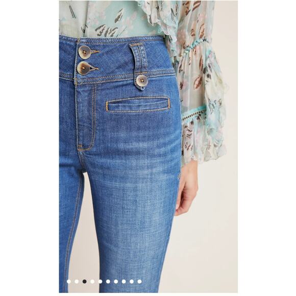Anthropologie Pilcro High Rise Cropped Flare Denim Jeans  28 - Picture 4 of 10